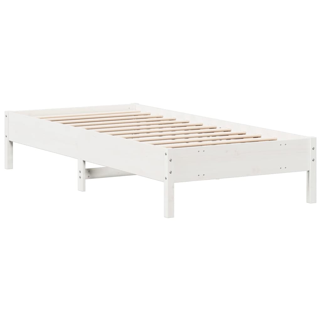 vidaXL Bed Frame White 90x200 cm Solid Wood Pine