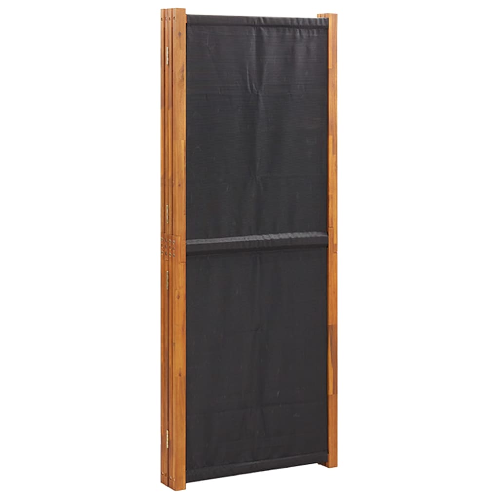 vidaXL 5-Panel Room Divider Black 350x180 cm