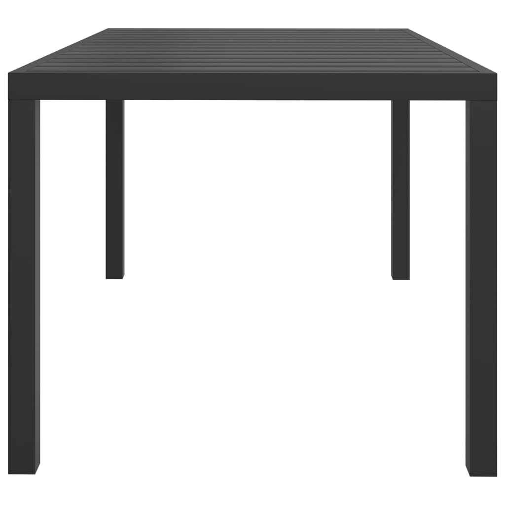 vidaXL Garden Table Black 150x90x74 cm Aluminium and WPC