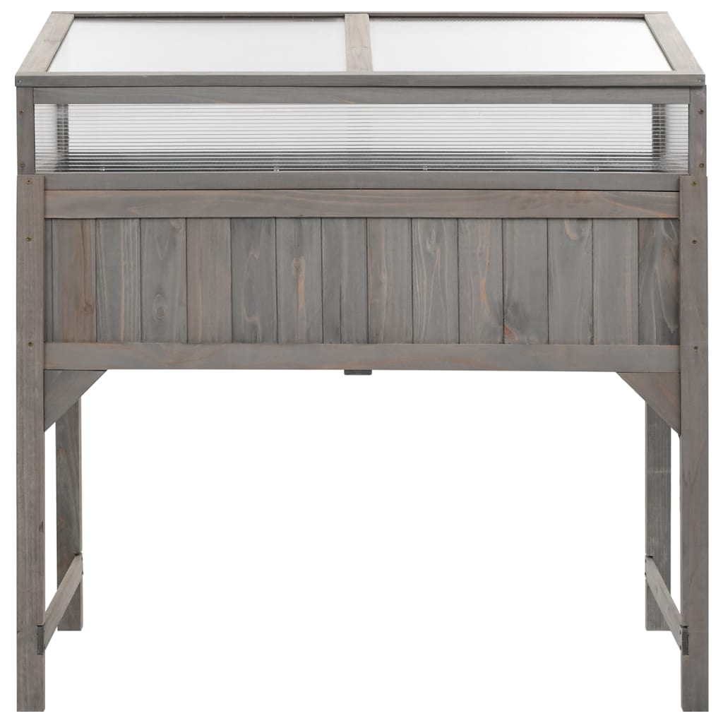 vidaXL Raised Bed with Greenhouse 110x54x120 cm Solid Fir Wood
