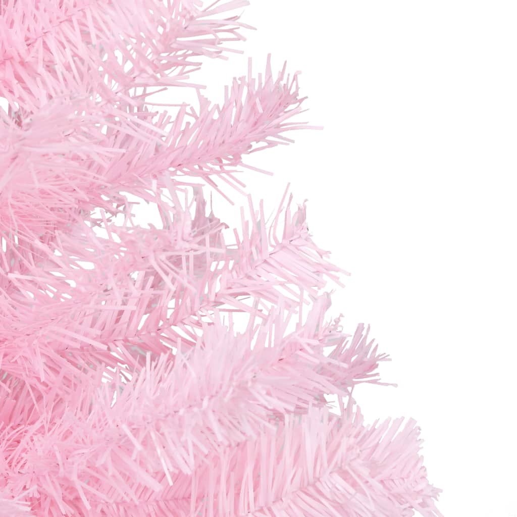 vidaXL Artificial Pre-lit Christmas Tree with Stand Pink 210 cm PVC