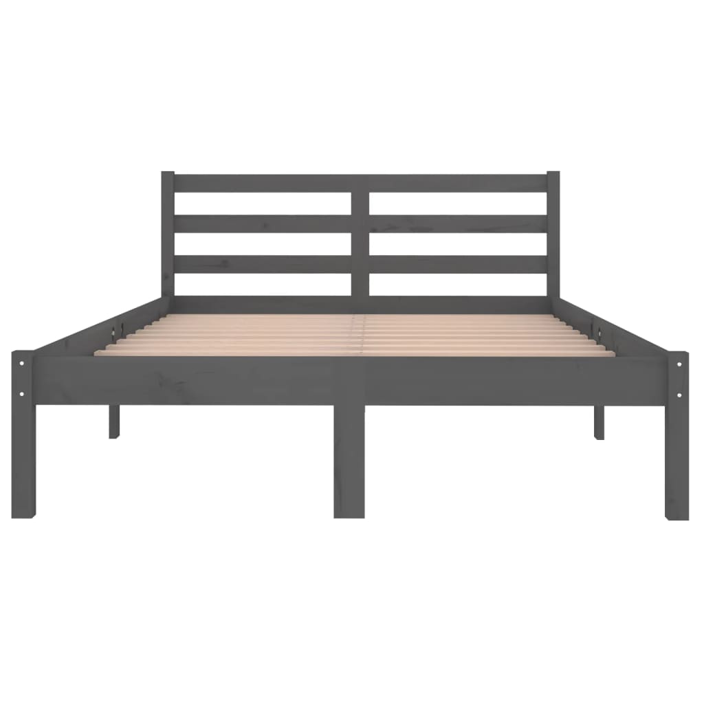 vidaXL Bed Frame without Mattress Solid Wood Pine 120x200 cm Grey