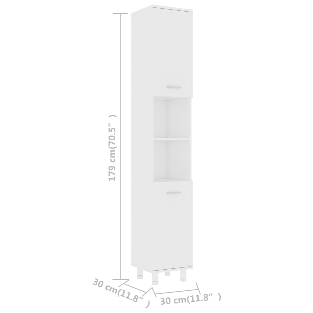 vidaXL 3 Piece Bathroom Furniture Set White Engineered Wood