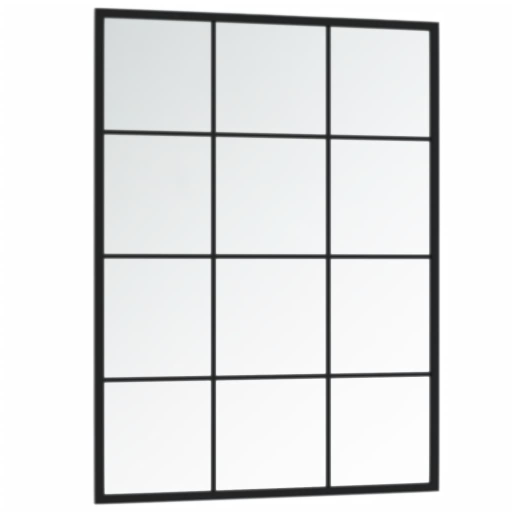 vidaXL Wall Mirror Black 80x60 cm Metal