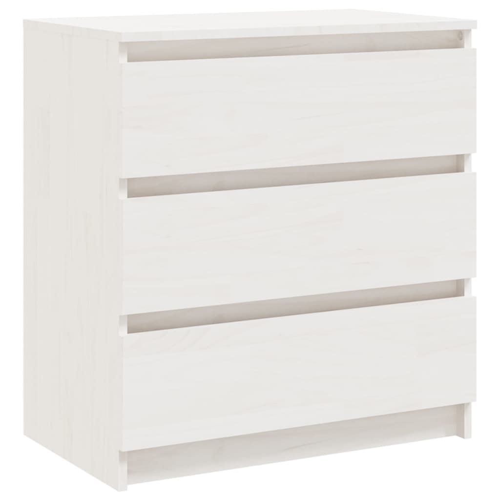 vidaXL Bedside Cabinet White 60x36x64 cm Solid Pinewood