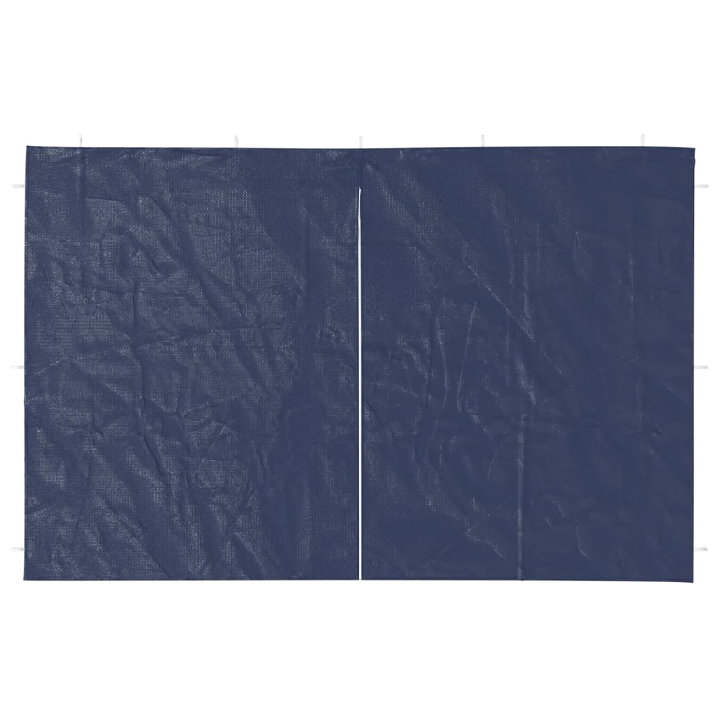 vidaXL Party Tent Sidewall 2 pcs with Zipper PE Blue