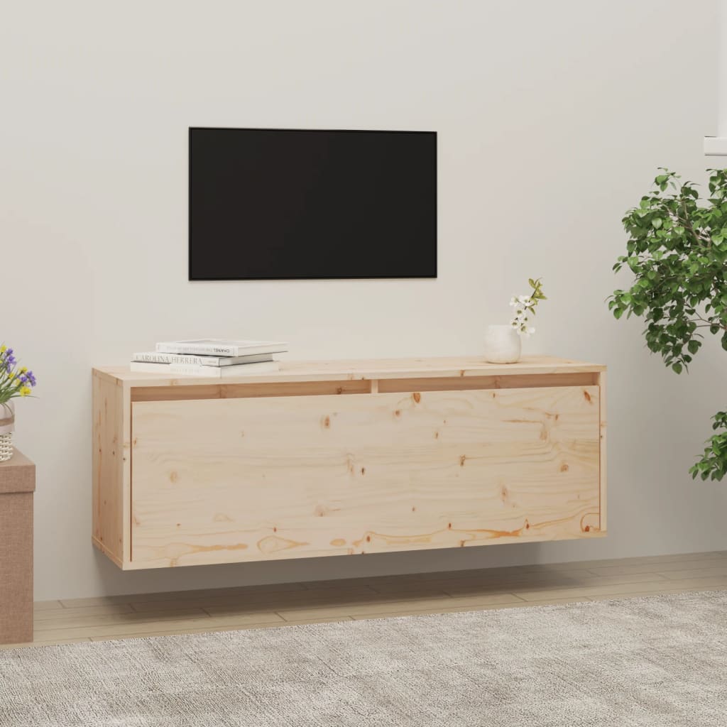 vidaXL Wall Cabinet 100x30x35 cm Solid Wood Pine