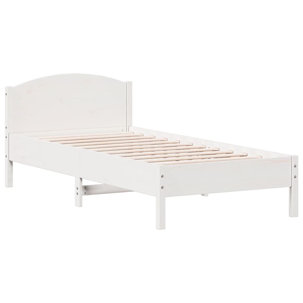 vidaXL Bed Frame without Mattress White 90x200 cm Solid Wood Pine