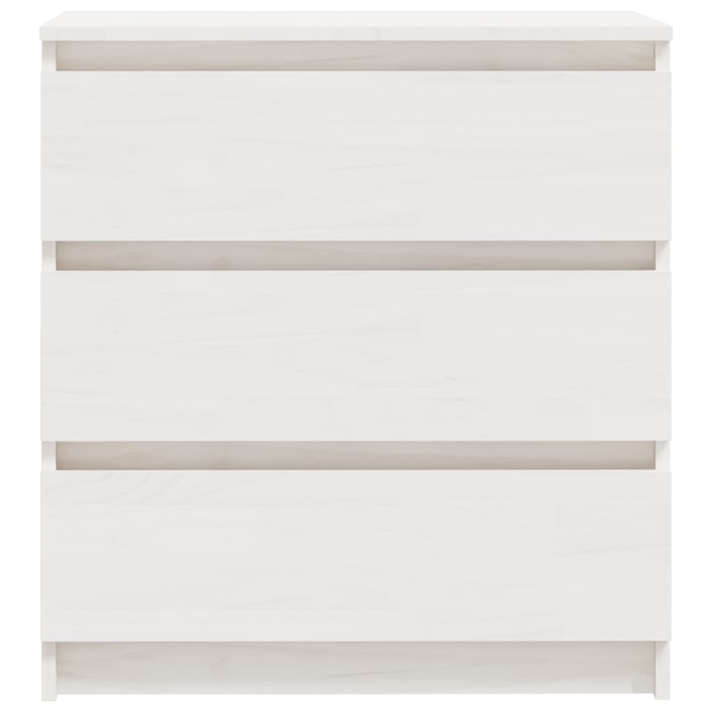 vidaXL Bedside Cabinet White 60x36x64 cm Solid Pinewood