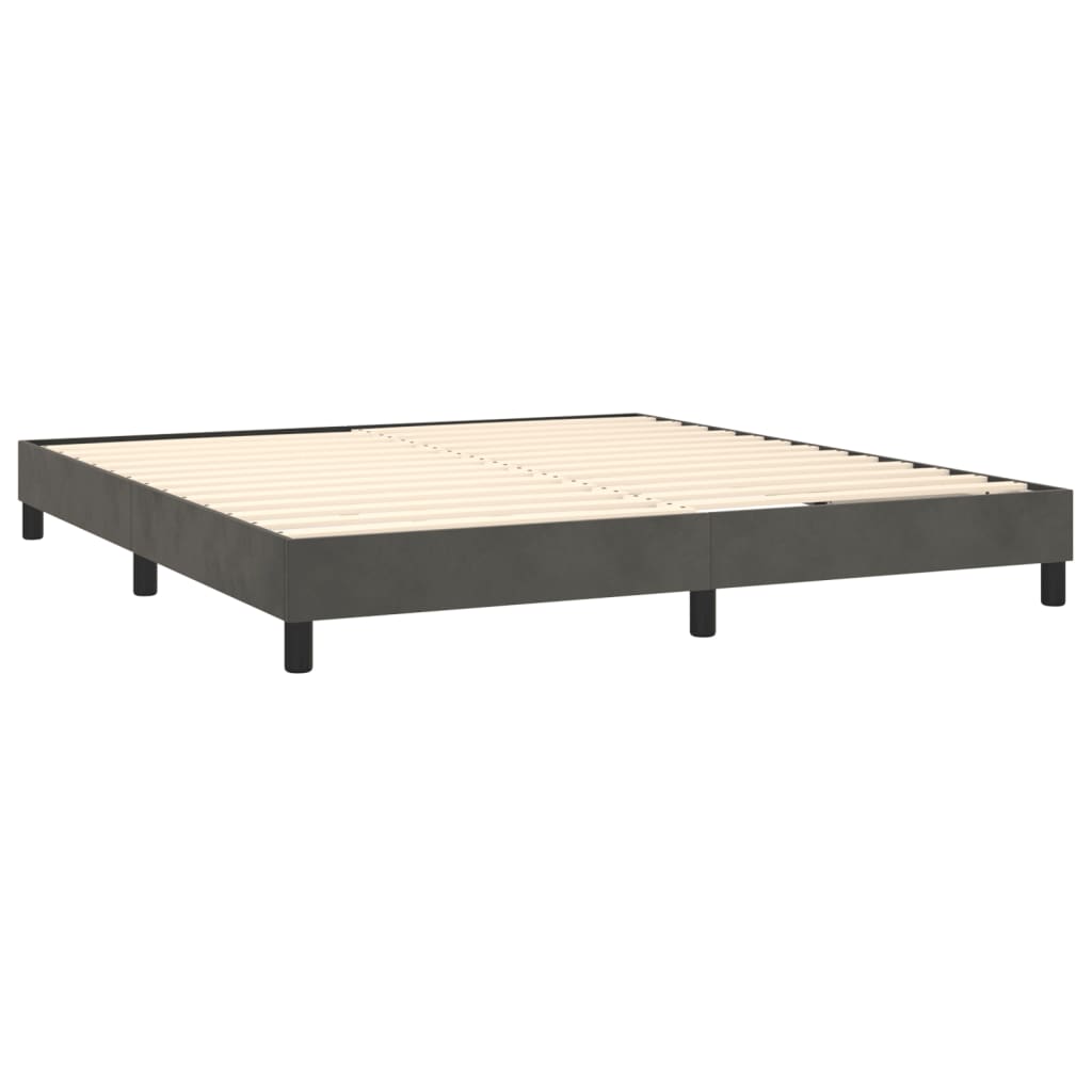 vidaXL Bed Frame without Mattress Dark Grey 180x200 cm Super King Velvet