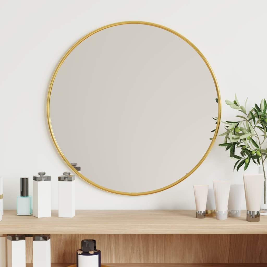 vidaXL Wall Mirror Gold Ø 40 cm Round