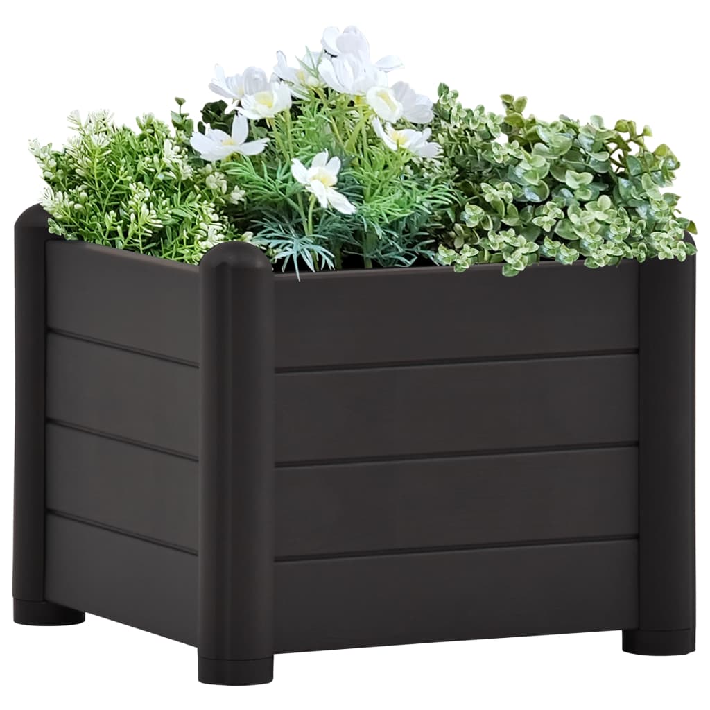 vidaXL Garden Raised Bed PP Anthracite 43x43x35 cm
