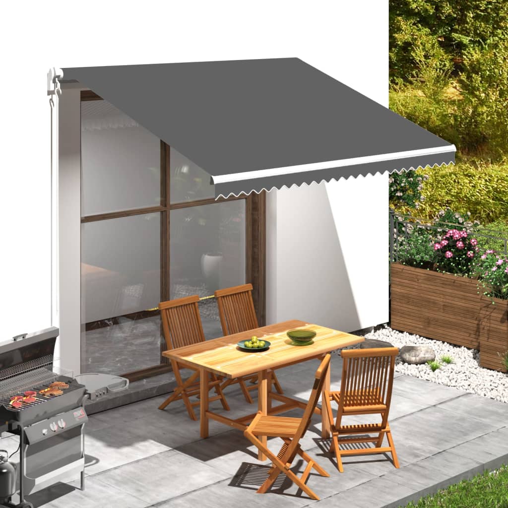 vidaXL Awning Top Sunshade Canvas Anthracite 350x250 cm