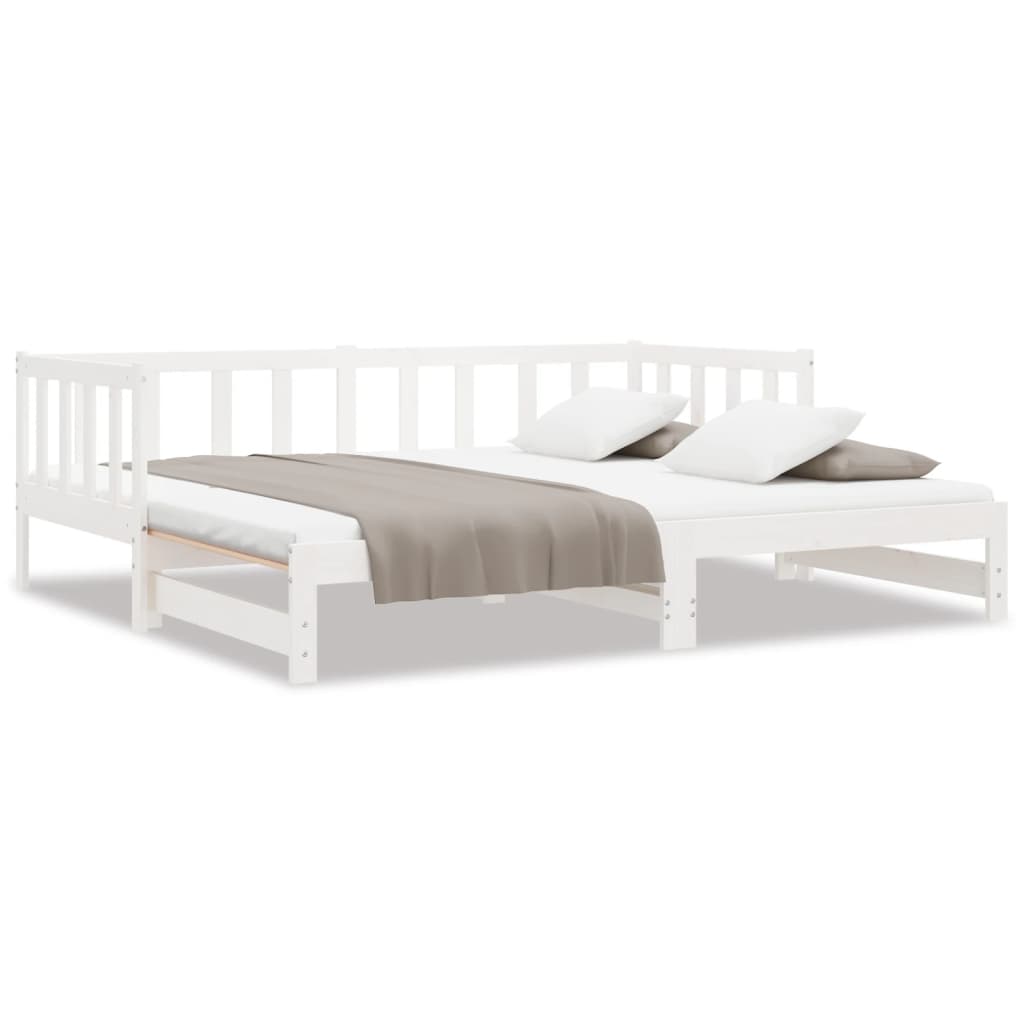 vidaXL Pull-out Day Bed without Mattress White 2x(90x200) cm