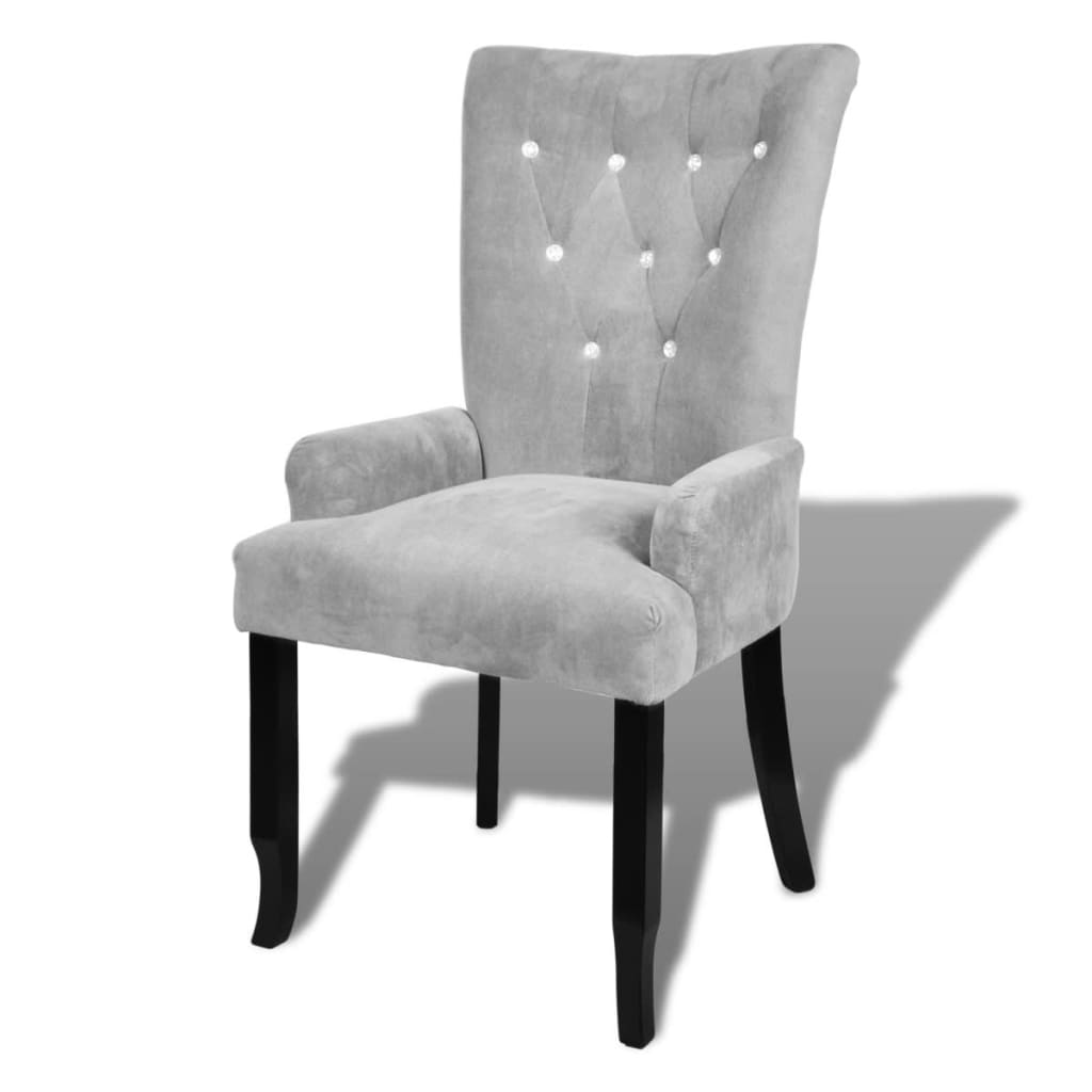 vidaXL Armchair Silver Velvet