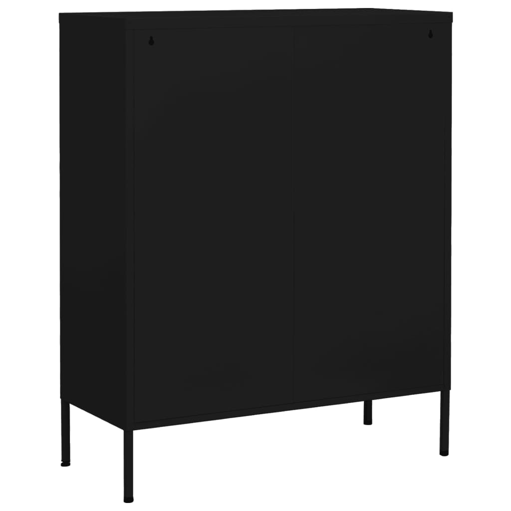 vidaXL Storage Cabinet Black 80x35x101.5 cm Steel