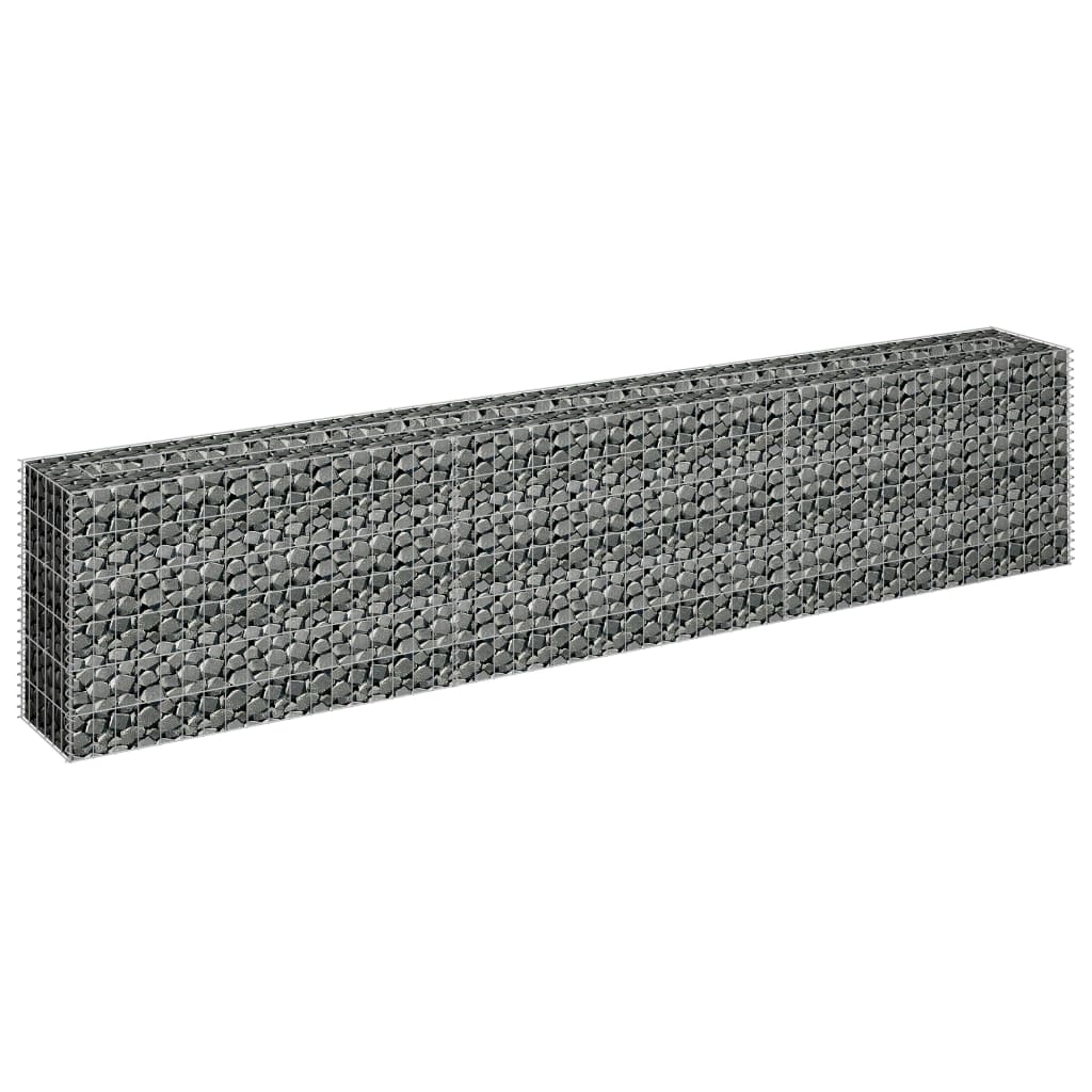 vidaXL Gabion Raised Bed Galvanised Steel 270x30x60 cm