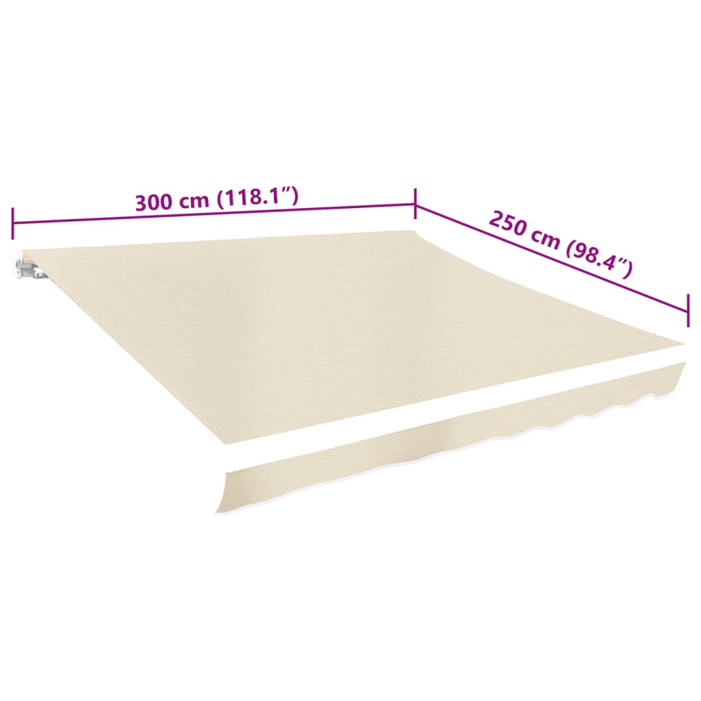 Awning Top Sunshade Canvas Cream 3x2.5m (Frame Not Included)