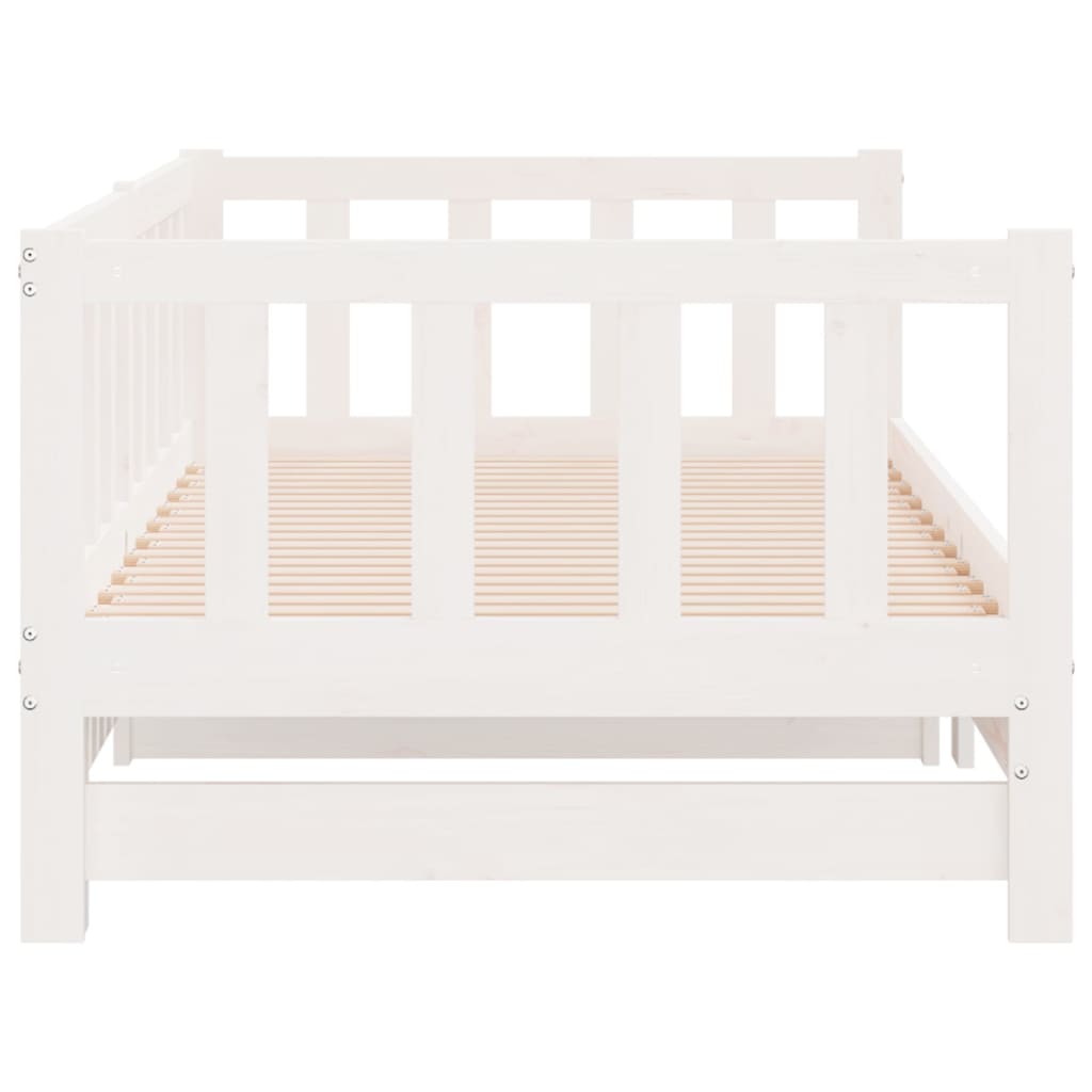 vidaXL Pull-out Day Bed without Mattress White 2x(90x200) cm