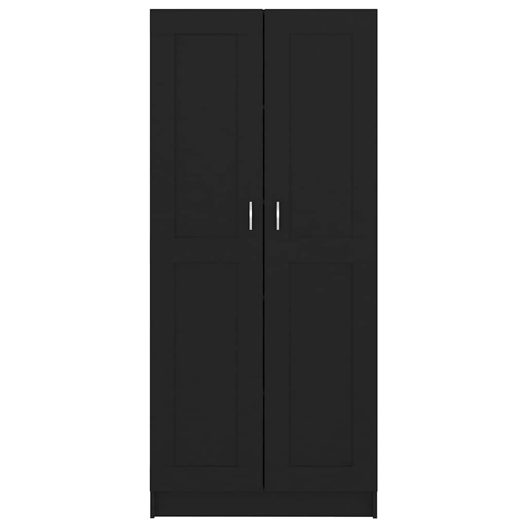 vidaXL Book Cabinet Black 82.5x30.5x185.5 cm Engineered Wood