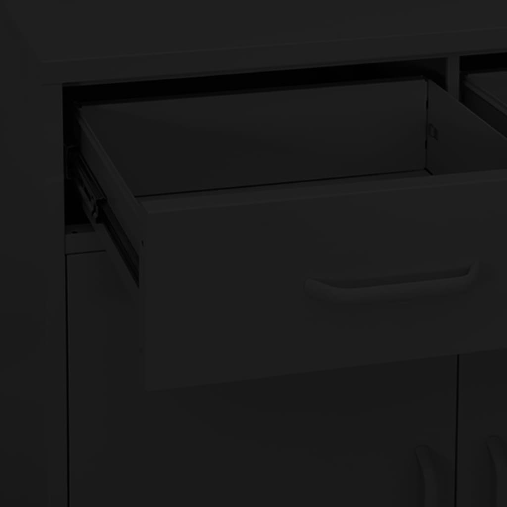 vidaXL Storage Cabinet Black 80x35x101.5 cm Steel