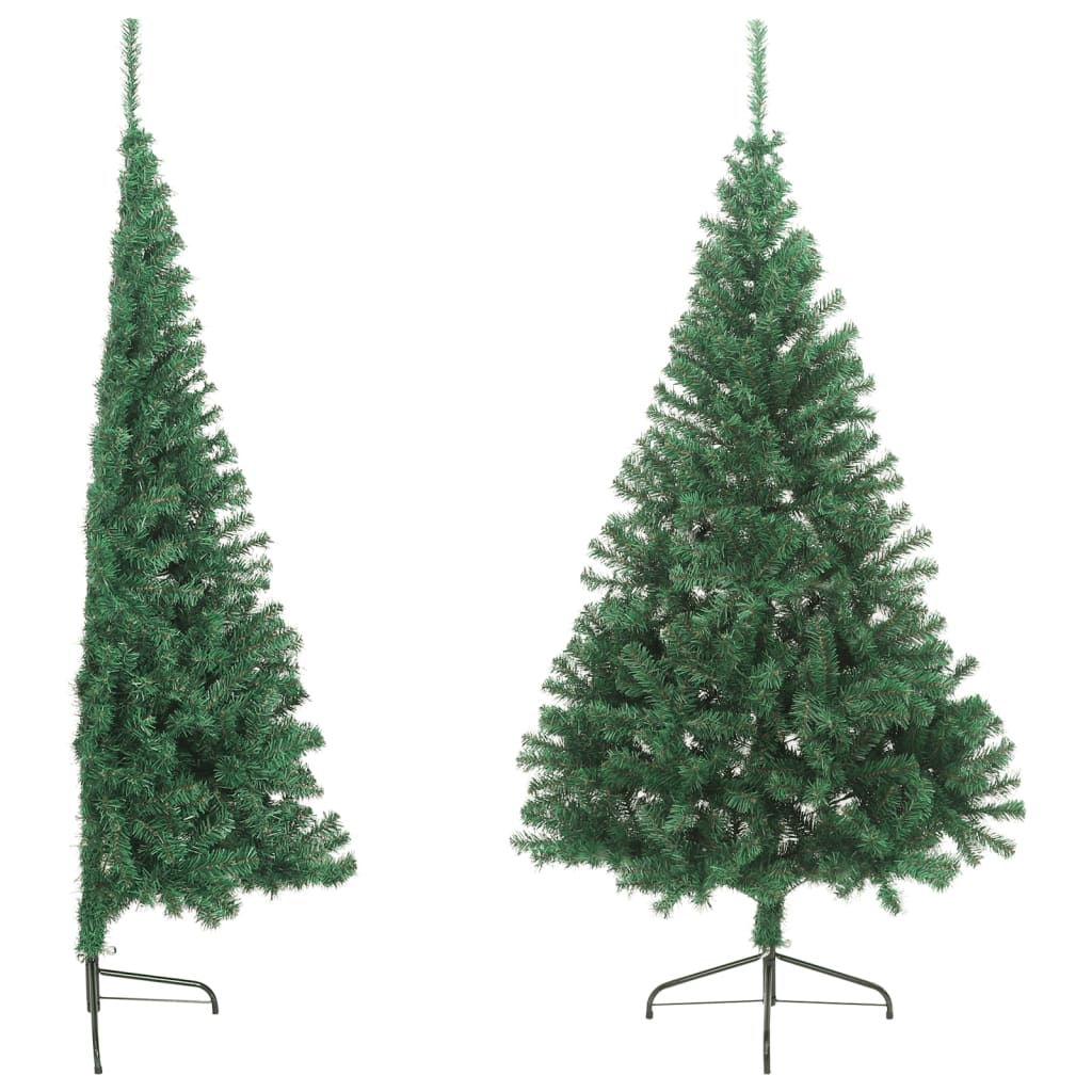 vidaXL Artificial Half Christmas Tree with Stand Green 210 cm PVC