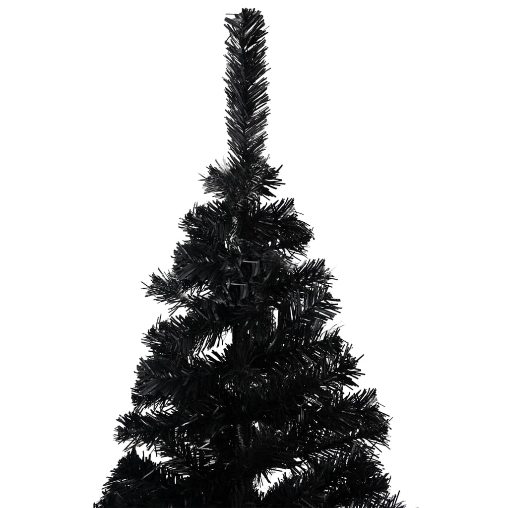 vidaXL Artificial Pre-lit Christmas Tree with Ball Set Black 150 cm PVC