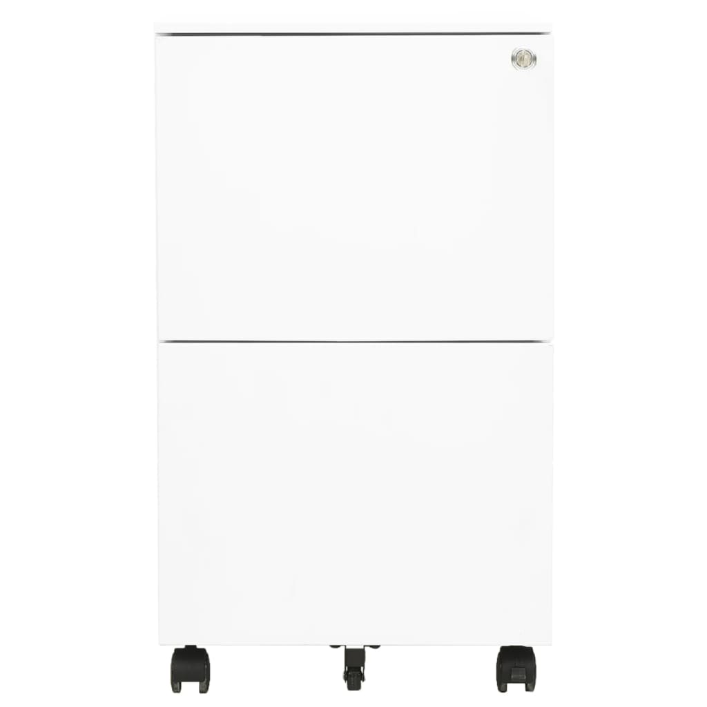 vidaXL Mobile File Cabinet White 39x45x67 cm Steel