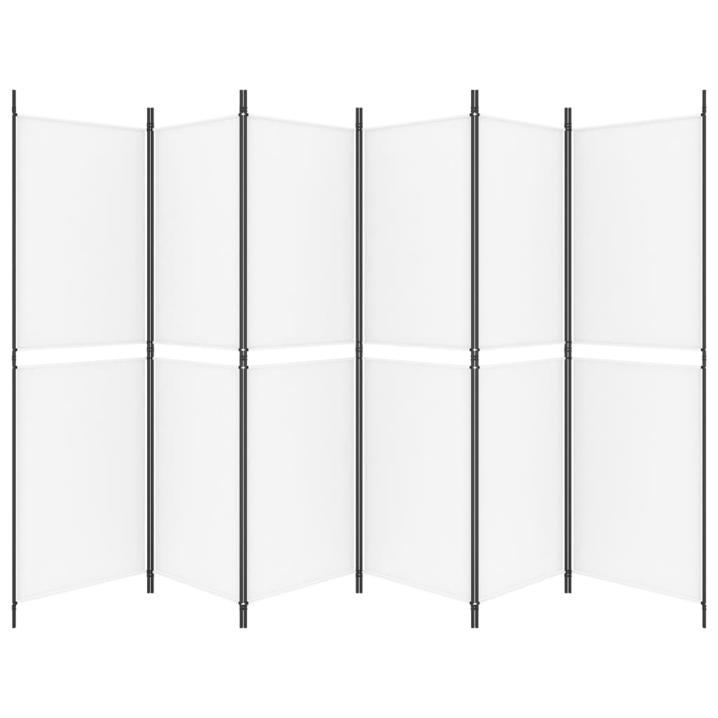 vidaXL 6-Panel Room Divider White 300x180 cm Fabric