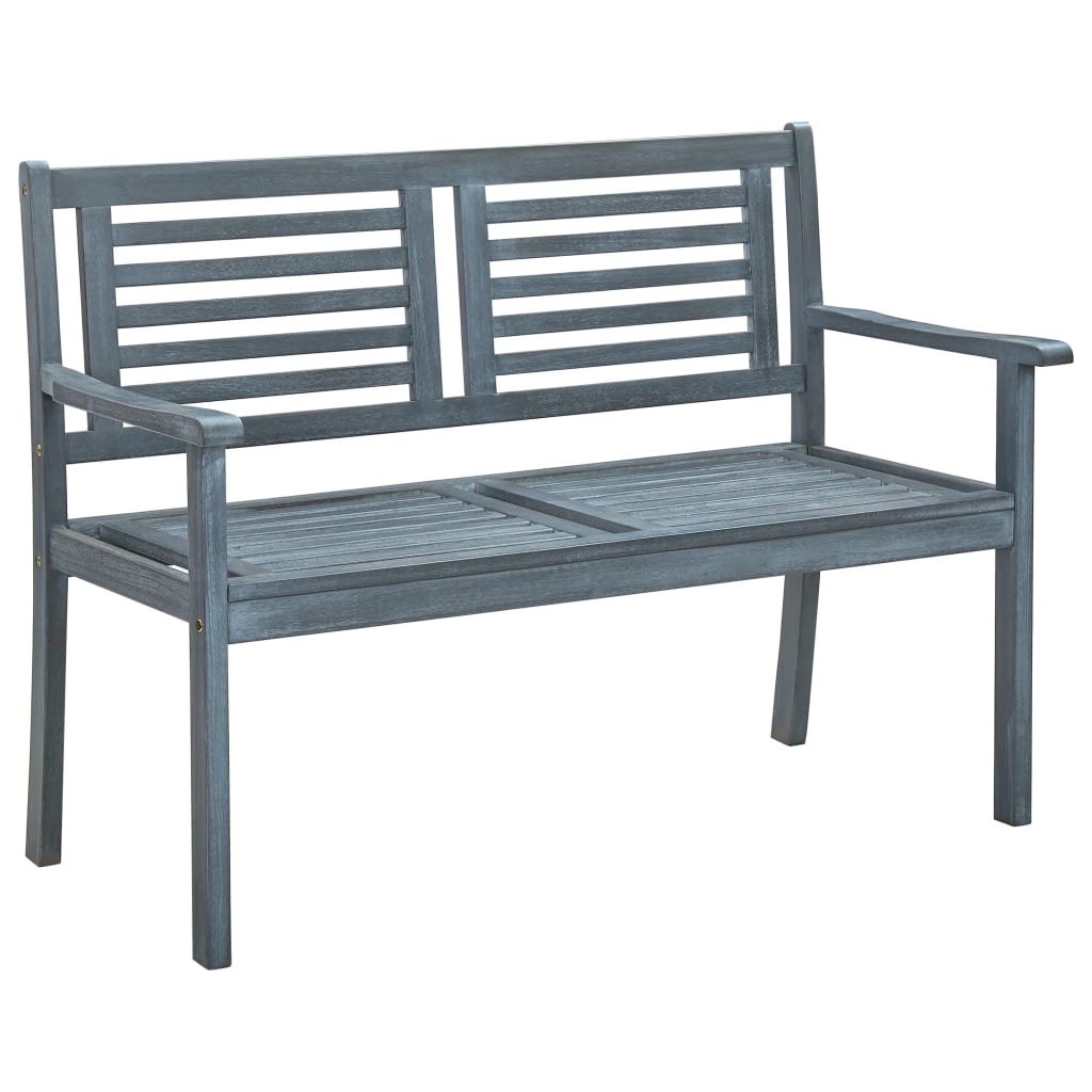 vidaXL 2-Seater Garden Bench 120 cm Grey Solid Eucalyptus Wood