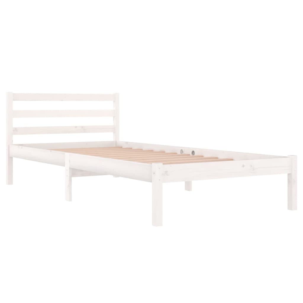 vidaXL Bed Frame without Mattress Solid Wood Pine 90x200 cm White