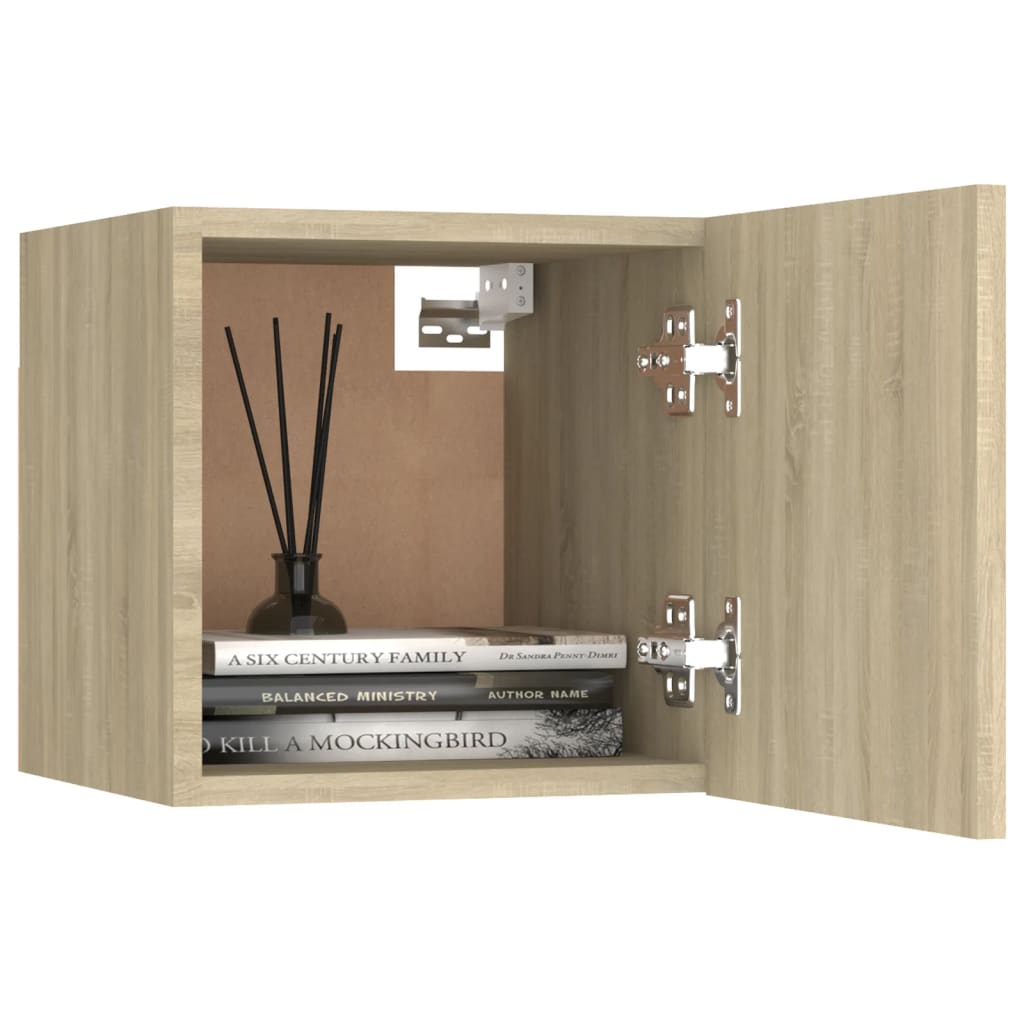 vidaXL Wall Mounted TV Cabinet Sonoma Oak 30.5x30x30 cm