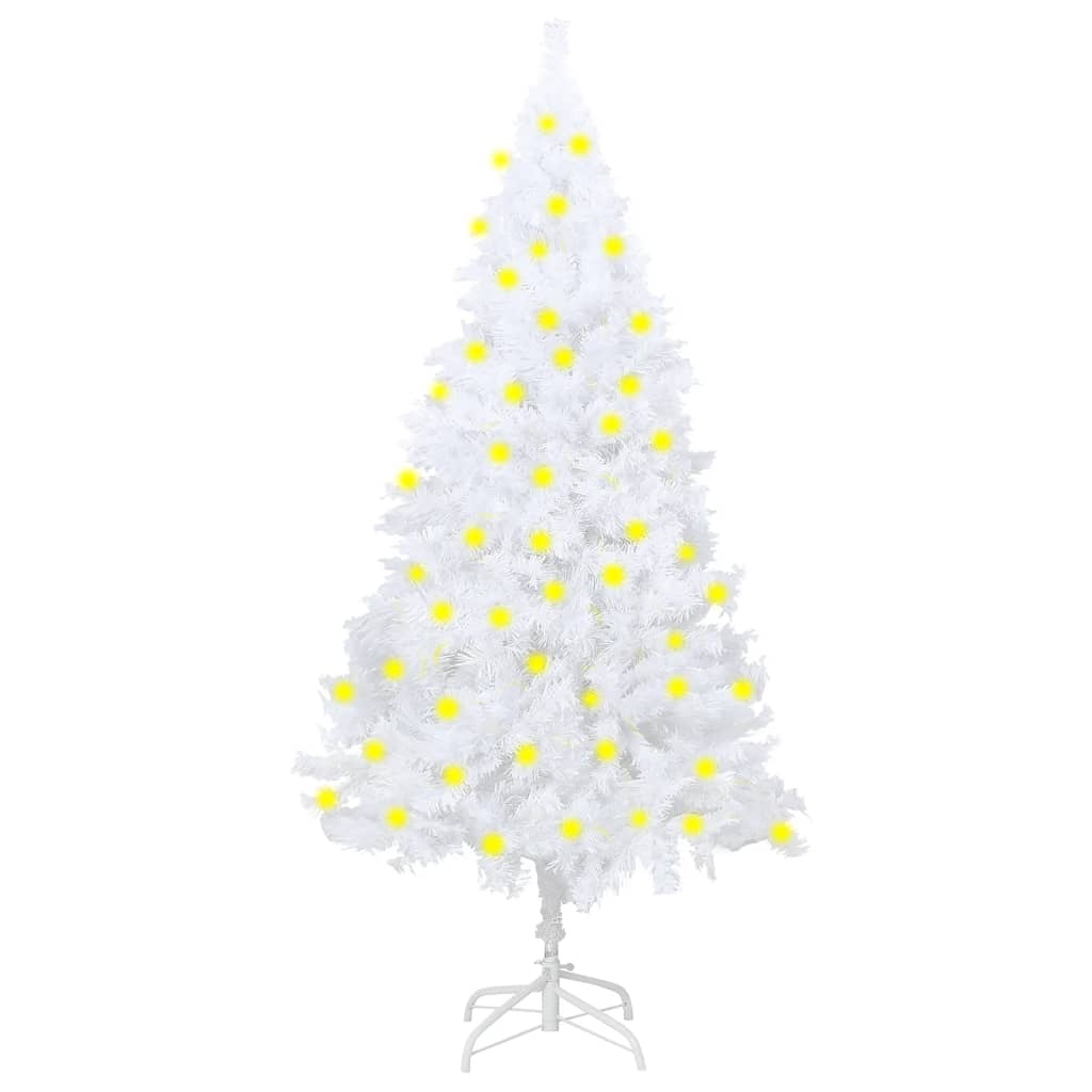 vidaXL Artificial Pre-lit Christmas Tree with Thick Branches White 150 cm