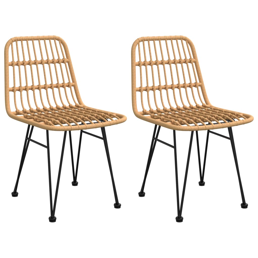 vidaXL Garden Chairs 2 pcs 48x62x84 cm PE Rattan