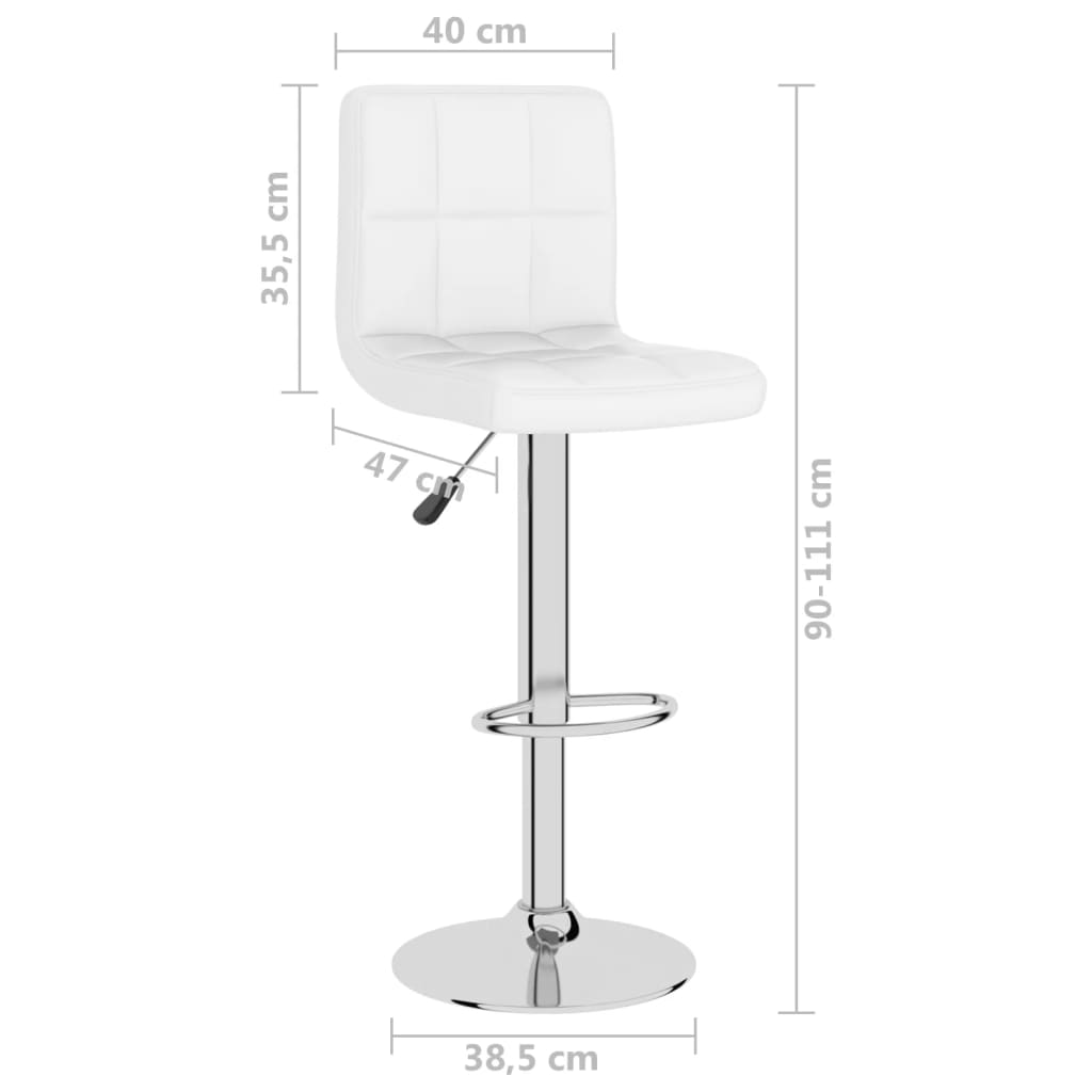 vidaXL Bar Stool White Faux Leather