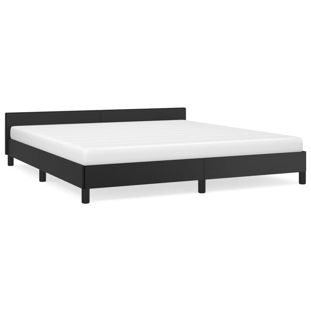 vidaXL Bed Frame with Headboard without Mattress Black 180x200 cm Super King