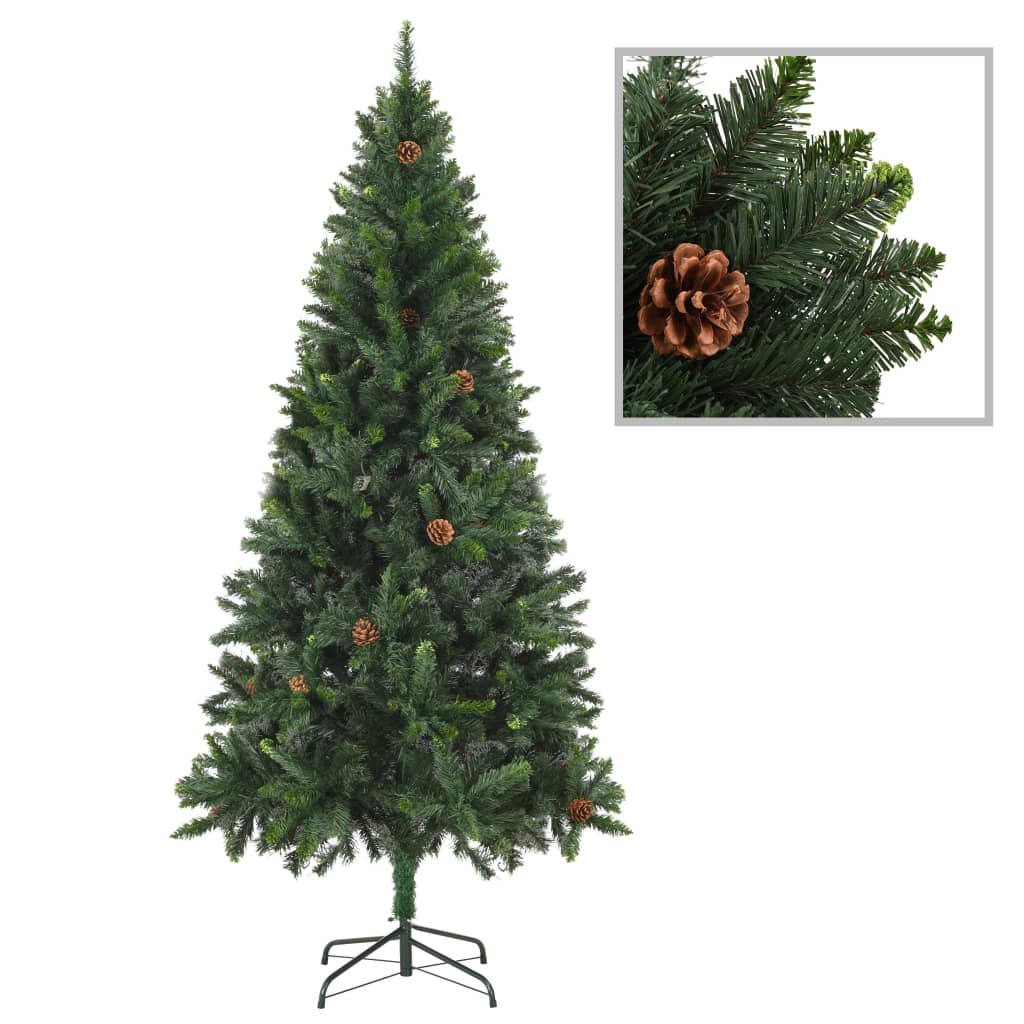 vidaXL Artificial Pre-lit Christmas Tree with Ball Set Green 210 cm