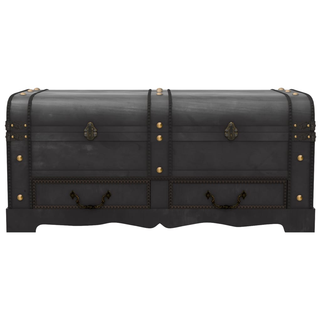 vidaXL Wooden Treasure Chest Large Black